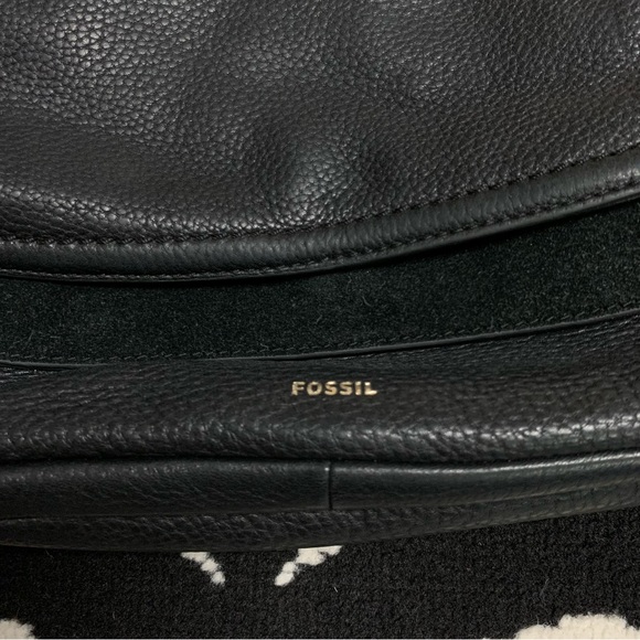 Fossil Peyton Double Flap Suede & Pebbled Leather Large Purse - Picture 6 of 16